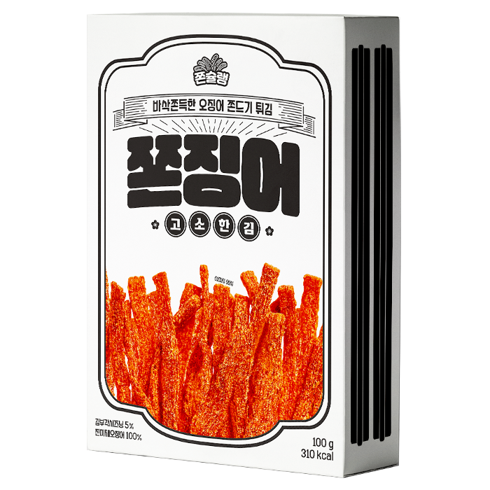 쫀슐랭 쫀징어 울산 쫀드기 튀김 고소한김 100g x 4박스